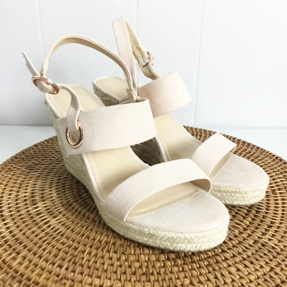 Lauren Conrad Tan Wedges Heels Size 9.5 Shoes